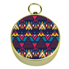 Pattern Colorful Aztec Gold Compasses by Ravend