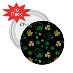 Clovers Flowers Clover Pat 2 25  Buttons (10 Pack)  by Ravend