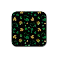 Clovers Flowers Clover Pat Rubber Coaster (square)