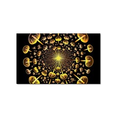 Mushroom Fungus Gold Psychedelic Sticker (rectangular)