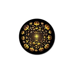 Mushroom Fungus Gold Psychedelic Golf Ball Marker (4 Pack)