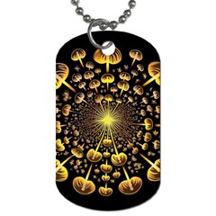 Mushroom Fungus Gold Psychedelic Dog Tag (two Sides)