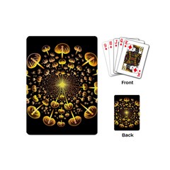 Mushroom Fungus Gold Psychedelic Playing Cards Single Design (mini) by Ravend