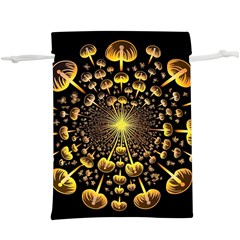 Mushroom Fungus Gold Psychedelic Lightweight Drawstring Pouch (xl)