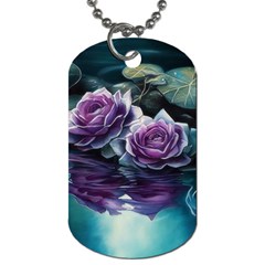 Roses Water Lilies Watercolor Dog Tag (one Side) by Ravend