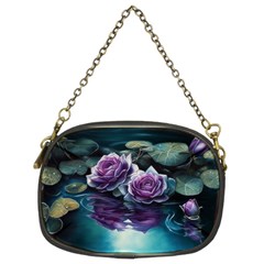 Roses Water Lilies Watercolor Chain Purse (two Sides)