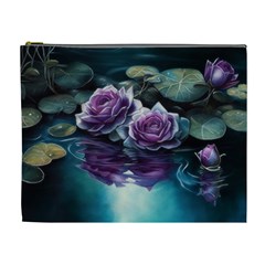 Roses Water Lilies Watercolor Cosmetic Bag (xl) by Ravend