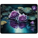 Roses Water Lilies Watercolor Fleece Blanket (Medium) 60 x50  Blanket Front