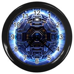 Digital Technology Wall Clock (black)