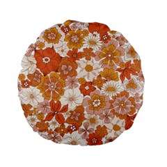 Flowers Petals Leaves Floral Print Standard 15  Premium Round Cushions