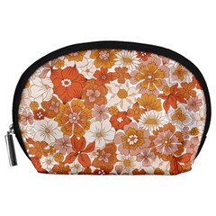 Flowers Petals Leaves Floral Print Accessory Pouch (large)