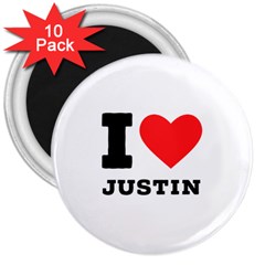 I Love Justin 3  Magnets (10 Pack)  by ilovewhateva