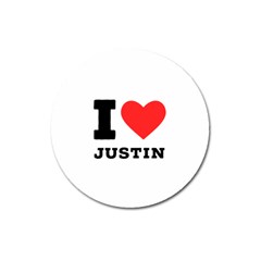 I Love Justin Magnet 3  (round) by ilovewhateva