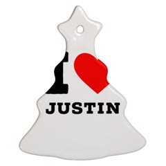 I Love Justin Christmas Tree Ornament (two Sides) by ilovewhateva