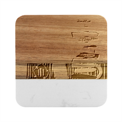 Vacation On The Ocean Marble Wood Coaster (square)