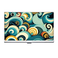 Waves Ocean Sea Abstract Whimsical (1) Business Card Holder by Jancukart