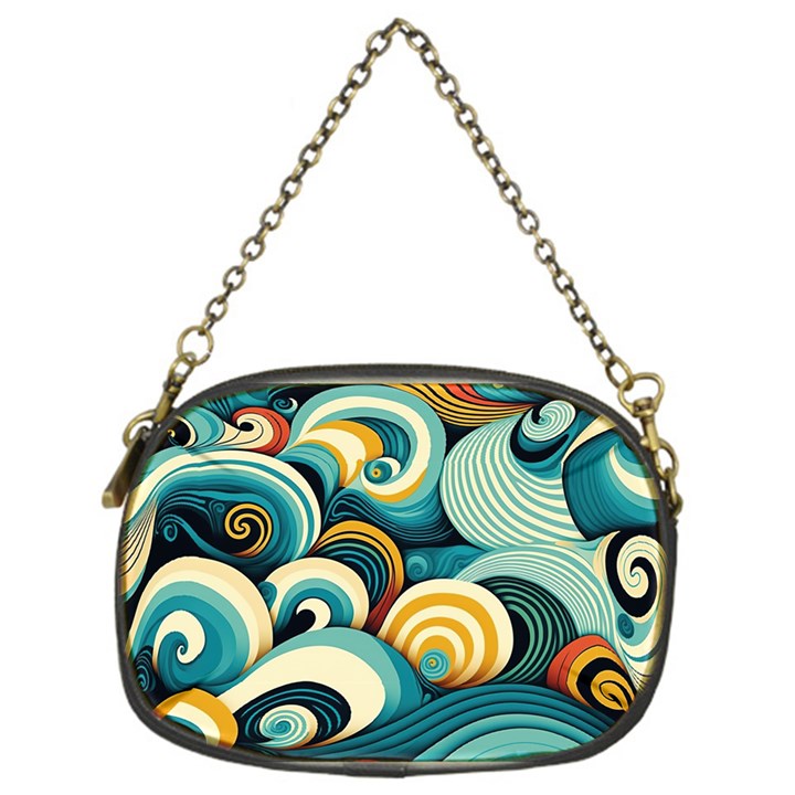Waves Ocean Sea Abstract Whimsical (1) Chain Purse (One Side)