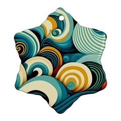 Waves Ocean Sea Abstract Whimsical (1) Ornament (snowflake)