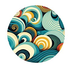 Waves Ocean Sea Abstract Whimsical (1) Mini Round Pill Box (pack Of 5)