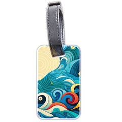 Waves Ocean Sea Abstract Whimsical (2) Luggage Tag (two Sides) by Jancukart