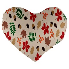 Autumn-5 Large 19  Premium Heart Shape Cushions by nateshop