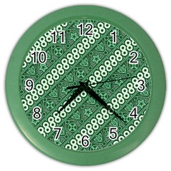 Batik-green Color Wall Clock