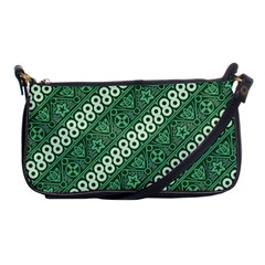 Batik-green Shoulder Clutch Bag