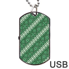 Batik-green Dog Tag USB Flash (One Side)