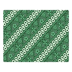 Batik-green Two Sides Premium Plush Fleece Blanket (large) by nateshop