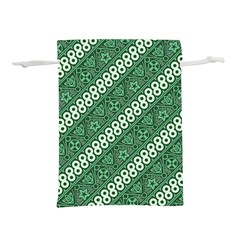 Batik-green Lightweight Drawstring Pouch (l) by nateshop