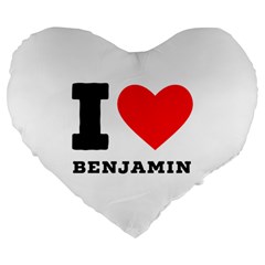 I Love Benjamin Large 19  Premium Flano Heart Shape Cushions by ilovewhateva