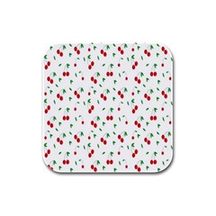 Cherries Rubber Square Coaster (4 Pack) by nateshop