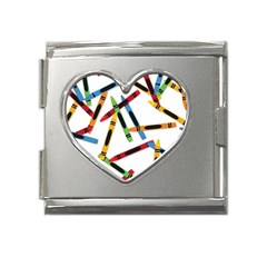 Crayons Mega Link Heart Italian Charm (18mm) by nateshop