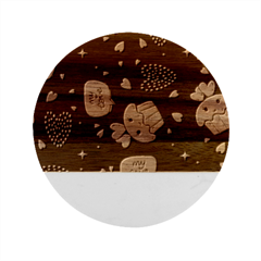 Cupcake Marble Wood Coaster (round)