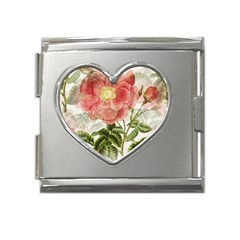 Flowers-102 Mega Link Heart Italian Charm (18mm)