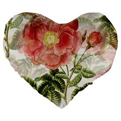 Flowers-102 Large 19  Premium Heart Shape Cushions by nateshop