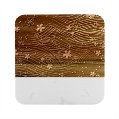 Flowers-106 Marble Wood Coaster (square)