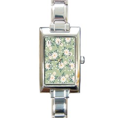 Flowers-108 Rectangle Italian Charm Watch