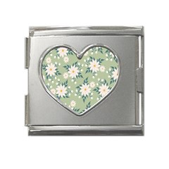 Flowers-108 Mega Link Heart Italian Charm (18mm)