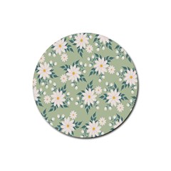 Flowers-108 Rubber Round Coaster (4 pack)