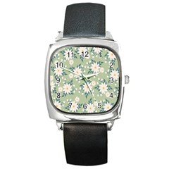 Flowers-108 Square Metal Watch