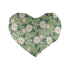 Flowers-108 Standard 16  Premium Flano Heart Shape Cushions by nateshop