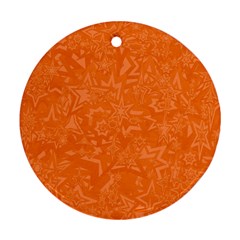 Orange-chaotic Round Ornament (two Sides) by nateshop