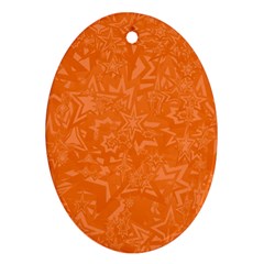 Orange-chaotic Oval Ornament (two Sides) by nateshop