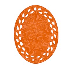 Orange-chaotic Oval Filigree Ornament (two Sides) by nateshop