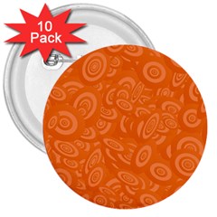 Orange-ellipse 3  Buttons (10 pack) 