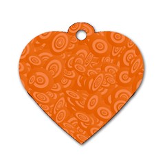 Orange-ellipse Dog Tag Heart (one Side) by nateshop