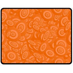 Orange-ellipse Fleece Blanket (medium) by nateshop