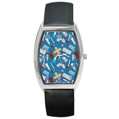 Medicine Pattern Barrel Style Metal Watch