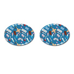 Medicine Pattern Cufflinks (oval) by SychEva